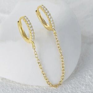 Kate Spade Elegant Silver Chain Hoop Earrings